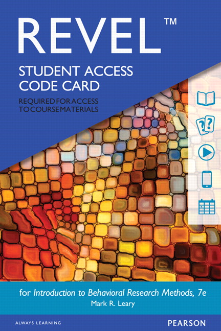 Picture of Revel Access Code for Introduction to Behavioral Research Methods