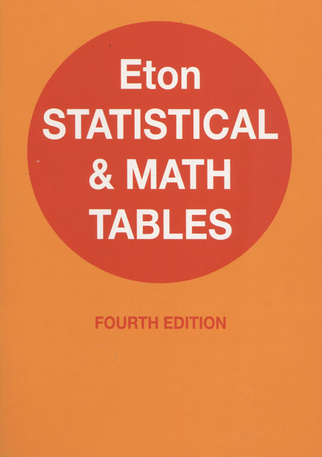 Picture of Eton Statistical and Maths Tables