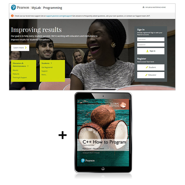 Picture of C++ How to Program, Global Edition -- MyLab Programming with Pearson eText