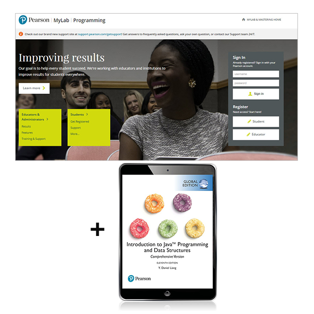 Picture of Introduction to Java Programming and Data Structures, Comprehensive Version, Global Edition -- MyLab Programming with Pearson eText