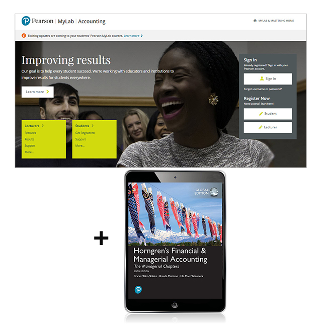Picture of Horngren's Financial & Managerial Accounting, The Managerial Chapters, Global Edition -- MyLab Accounting with Pearson eText