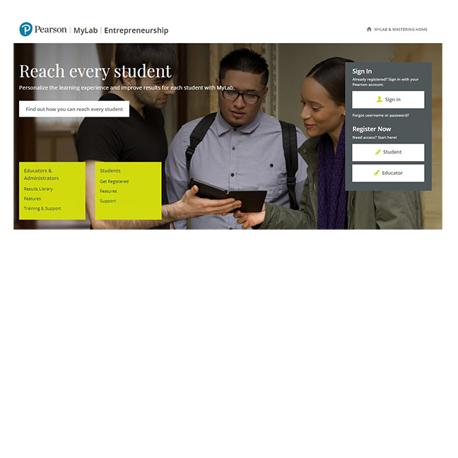 Picture of (ECOMM) Pearson MyLab Entrepreneurship - Instant Access - for  Essentials of Entrepreneurship and Small Business Management, Global Edition