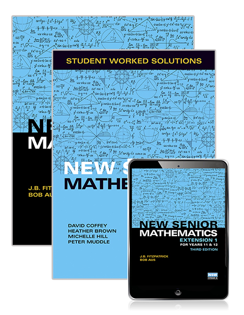 Picture of New Senior Mathematics Extension 1 Years 11 & 12 Student Book, eBook and Student Worked Solutions Book