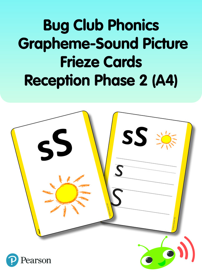 Bug Club Phonics Grapheme-Sound Picture Frieze Cards Reception Phase 2 (A4)