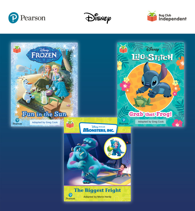 Picture of Pearson Bug Club Disney Reception Pack B, including decodable phonics readers for phases 2 and 3; Frozen: Fun in the Sun, Lilo and Stitch: Grab that Frog!, Monsters, Inc: The Biggest Fright