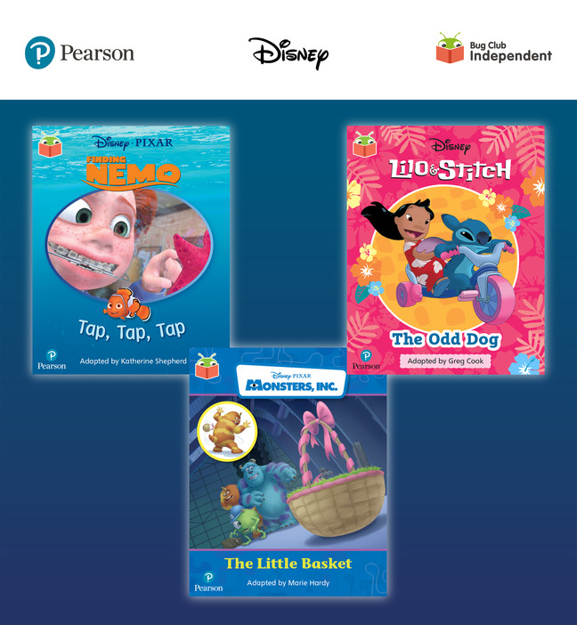 Picture of Pearson Bug Club Disney Reception Pack D, including decodable phonics readers for phases 2 to 4: Finding Nemo: Tap, Tap, Tap!, Lilo and Stitch: The Odd Dog, Monsters, Inc: The Little Basket