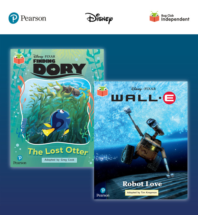Picture of Pearson Bug Club Disney Year 2 Pack A, including Orange and Turquoise book band readers; Finding Dory: The Lost Otter, Wall-E: Robot Love