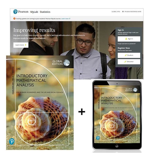 Picture of Introductory Mathematical Analysis for Business, Economics, and the Life and Social Sciences, Global Edition + MyLab Statistics with Pearson eText
